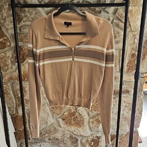 Cropped Quarter Zip Top